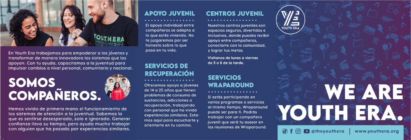 The same trifold brochure, Spanish side